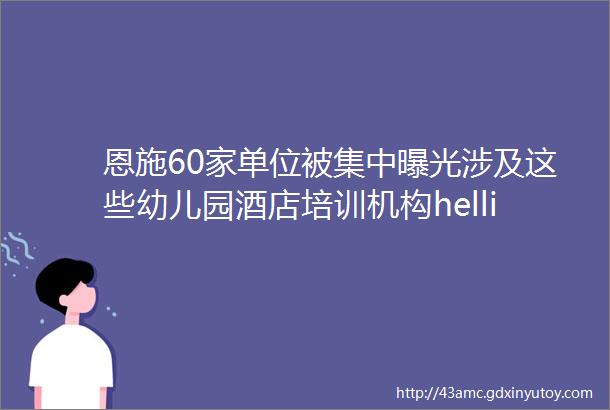 恩施60家单位被集中曝光涉及这些幼儿园酒店培训机构hellip